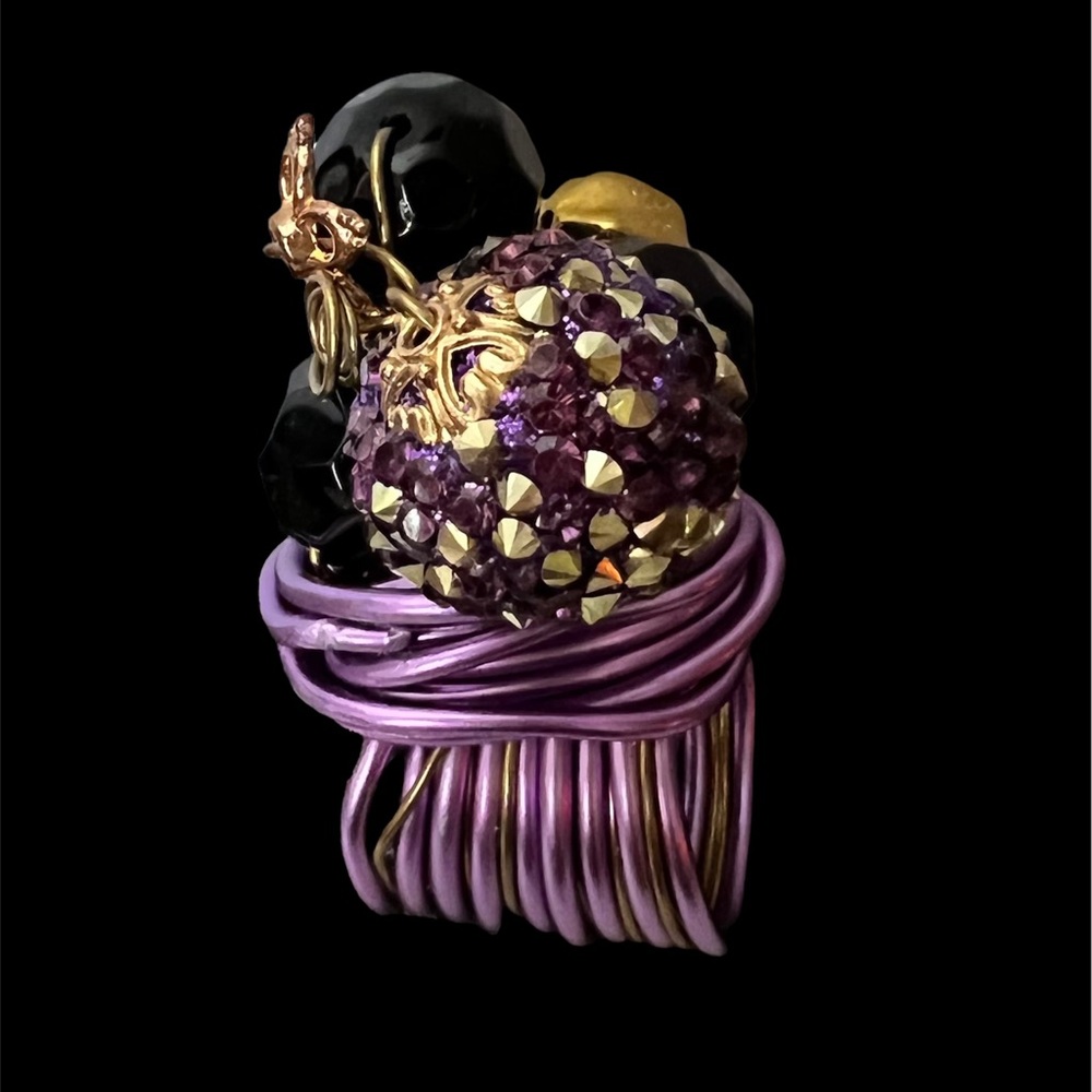 ROYALTY CRYSTAL METALING AGATE RING